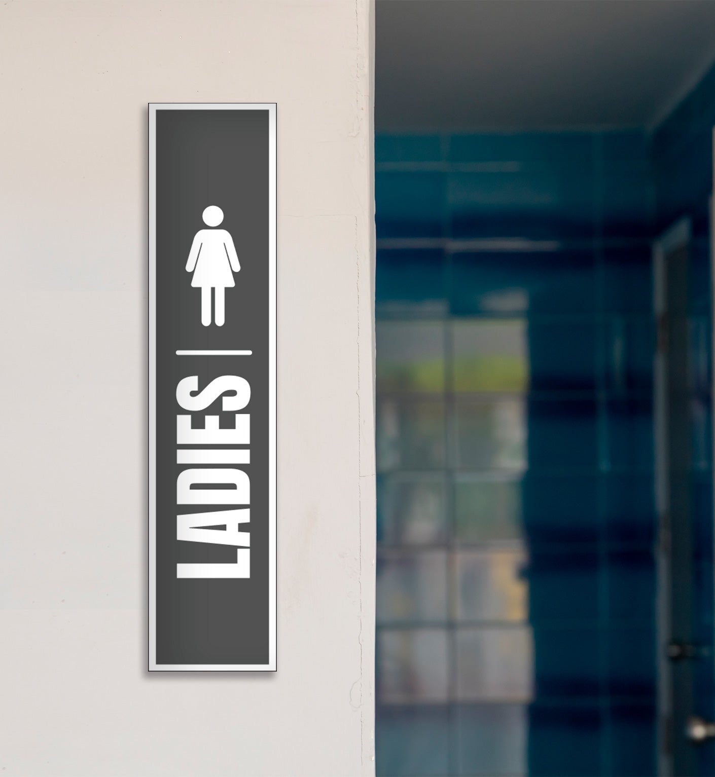 Ladies (Women'S) Restroom - Sign 8 In. X 36 In.
