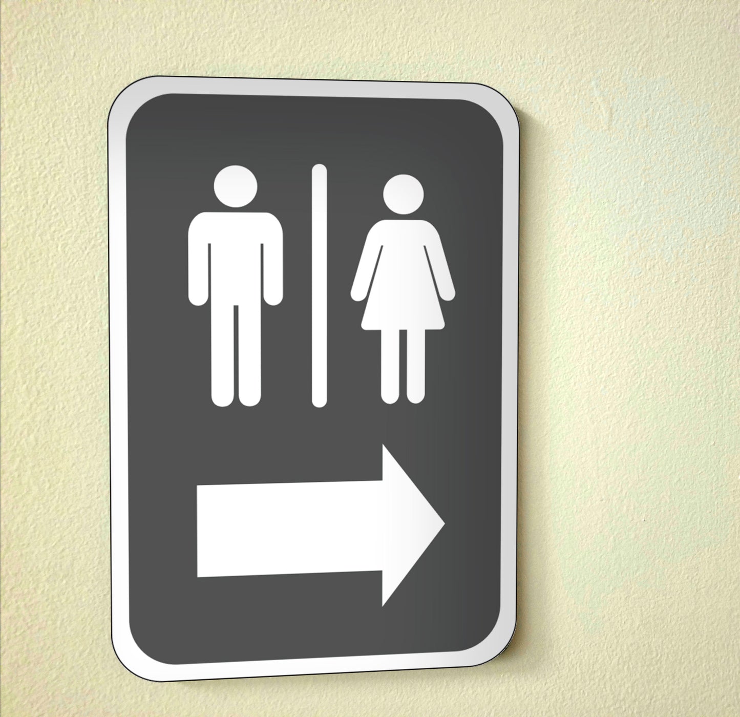 Mens And Womens Restroom Right - Sign 12 In. X 18 In.