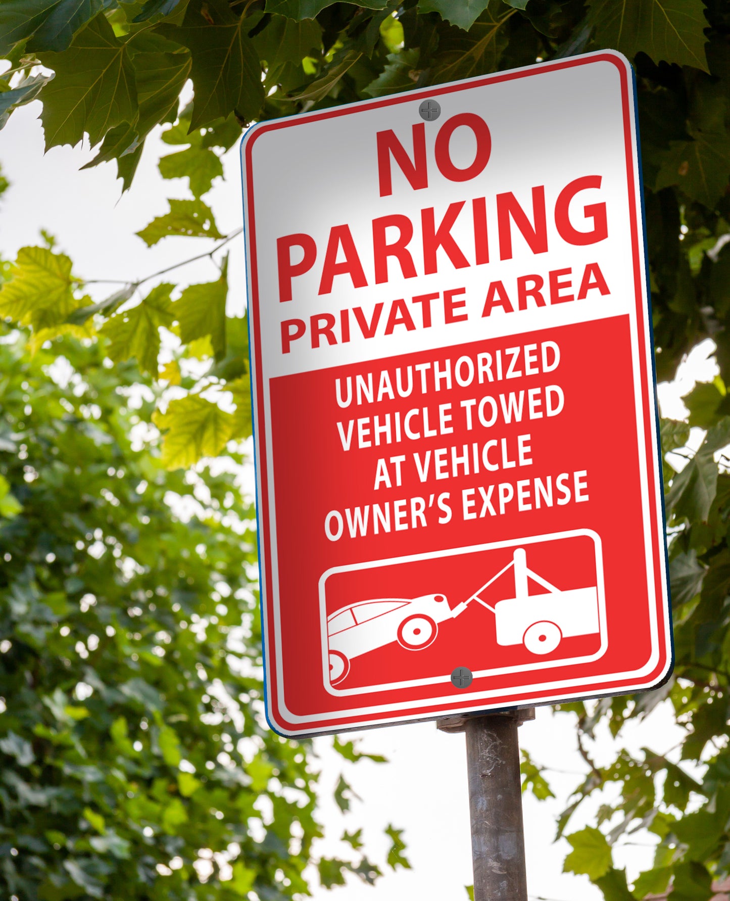 No Parking Private Area Vehicles Towed At Owners Expense - Sign 12 In. X 18 In.