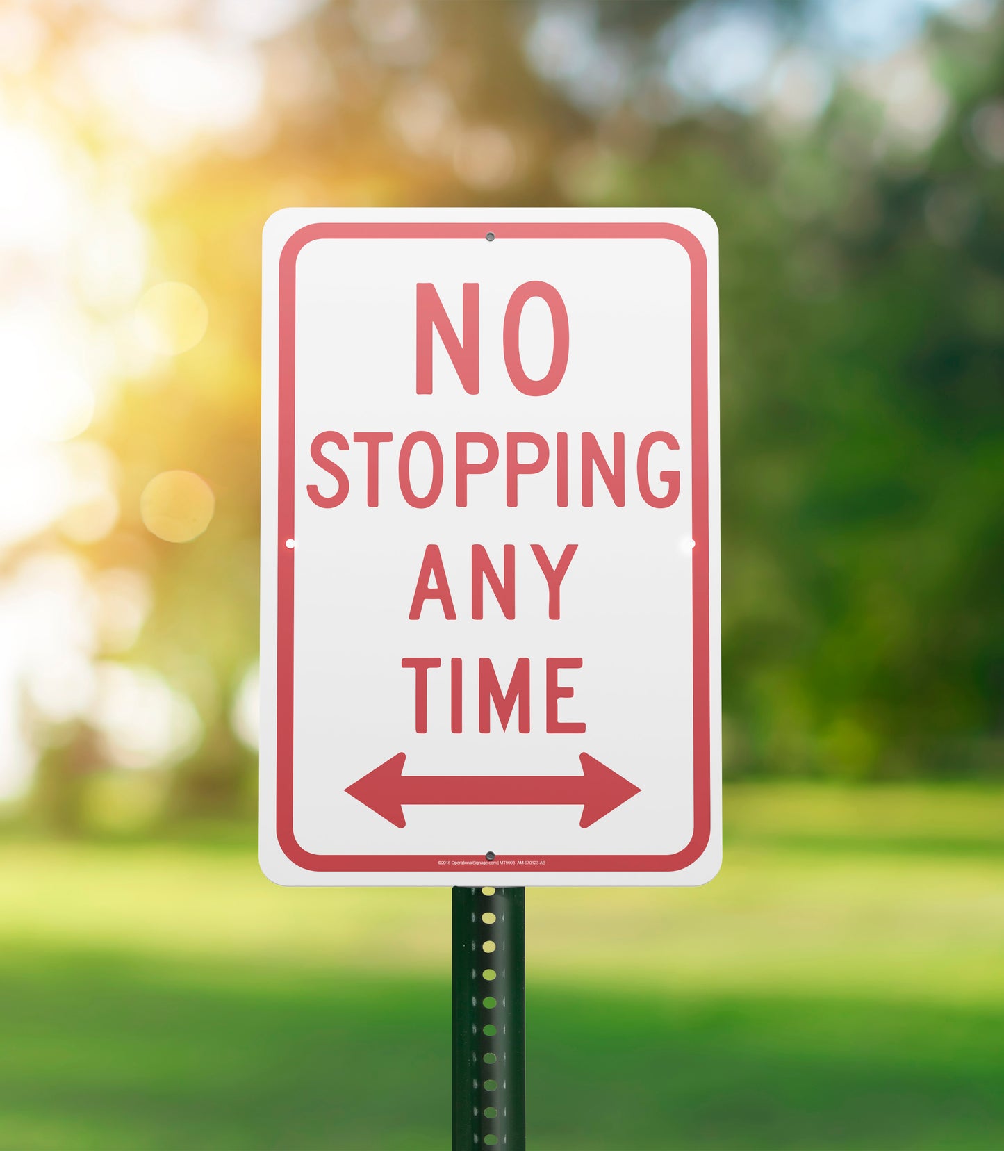 No Stopping Anytime With Arrows - Sign 12 In. X 18 In.