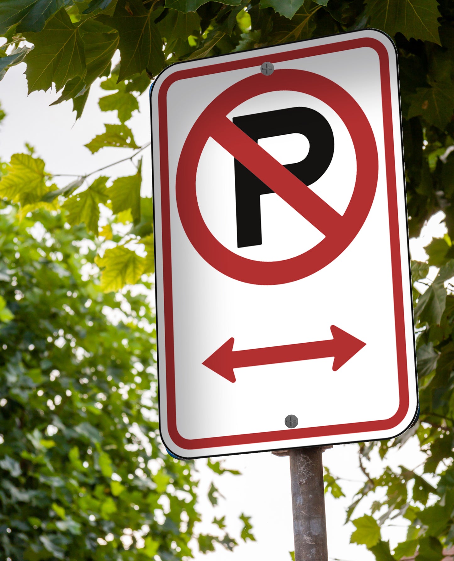 No Parking With Arrows (Logo) - Sign 12 In. X 18 In.