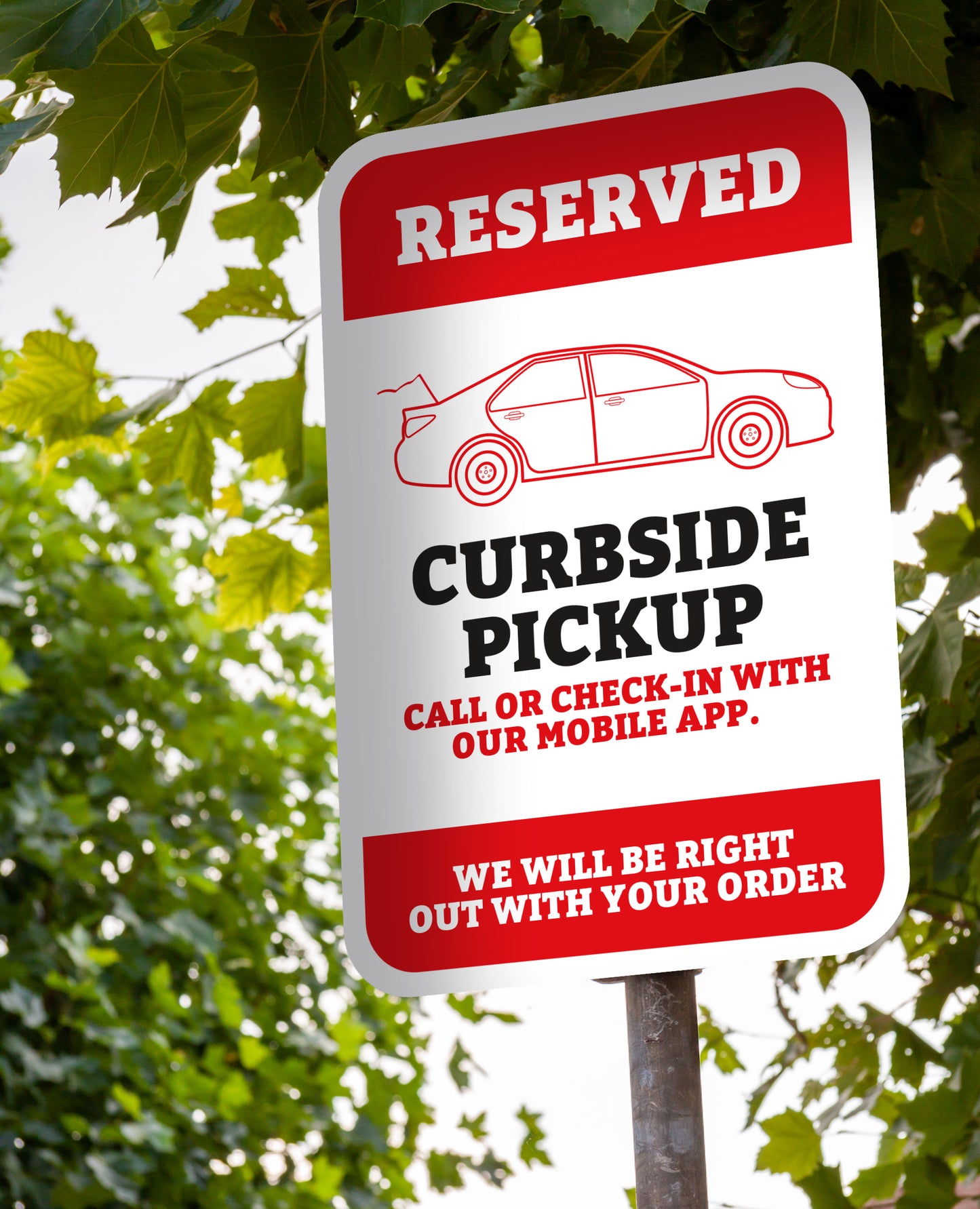Reserved Curbside Pickup - Parking Sign - 12 In. X 18 In.