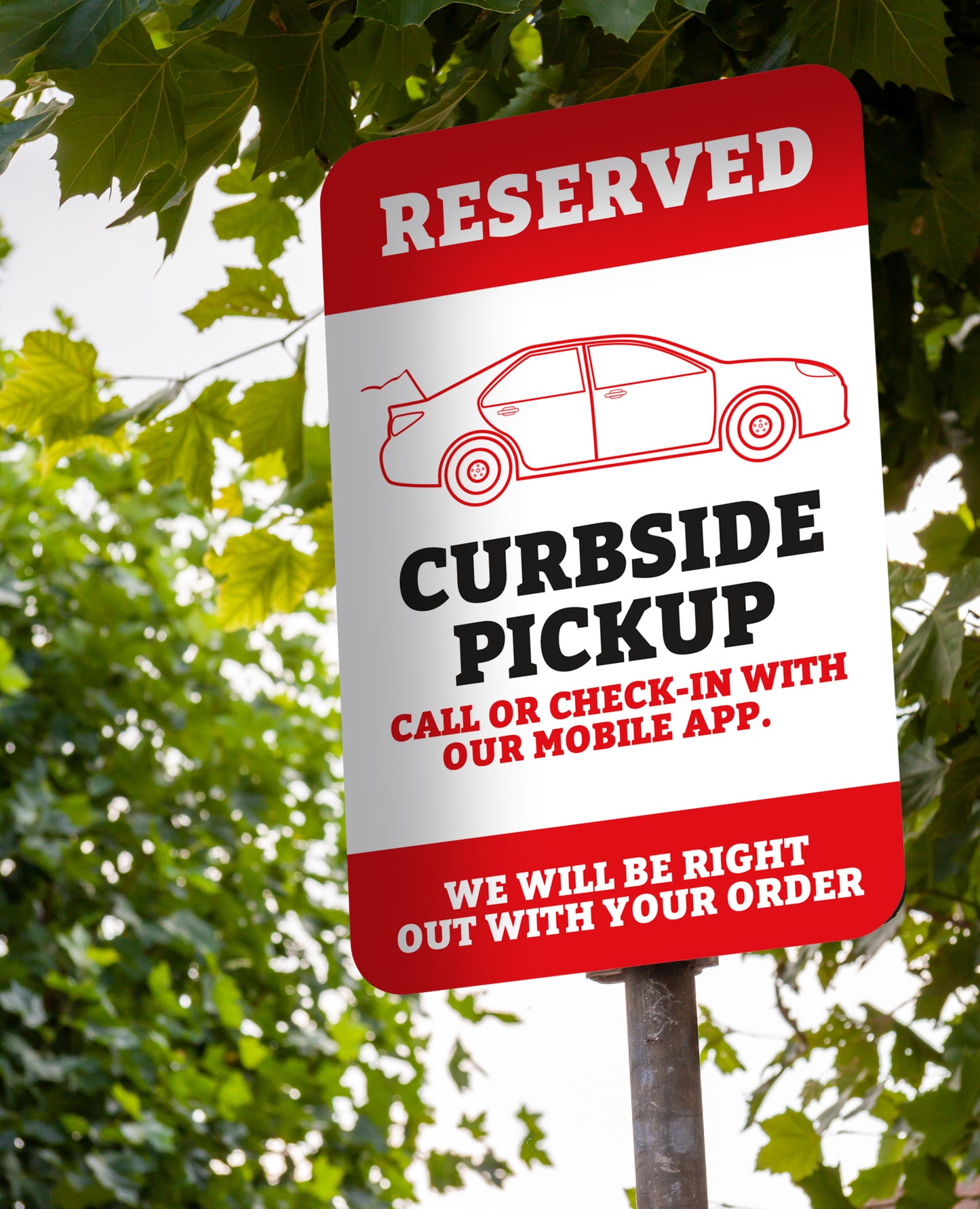 Curbside Pickup - Parking Sign - 18 In. X 24 In.