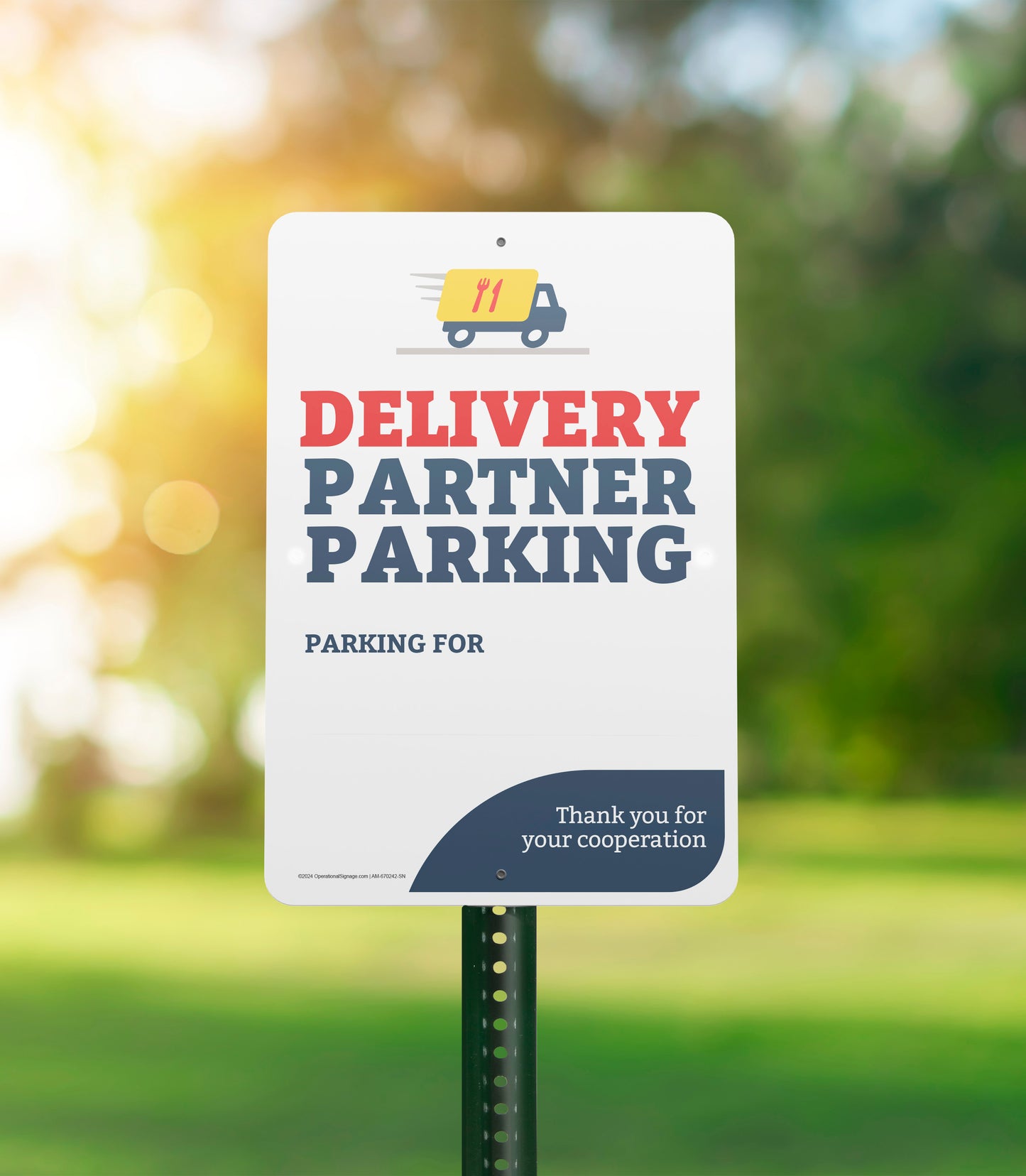 Delivery Partner Pickup - Parking Sign