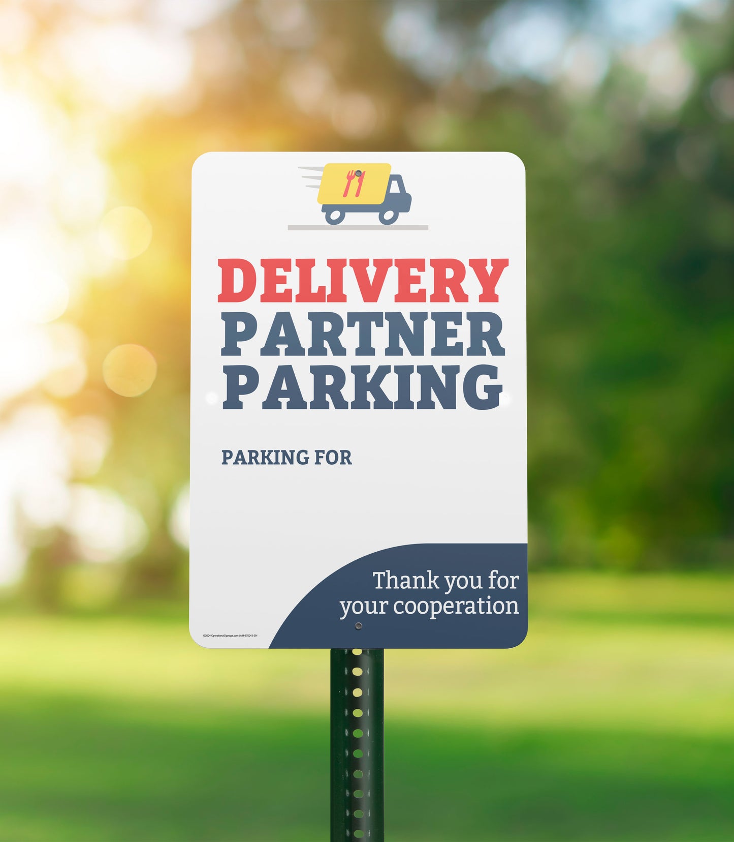 Delivery Partner Pickup - Parking Sign