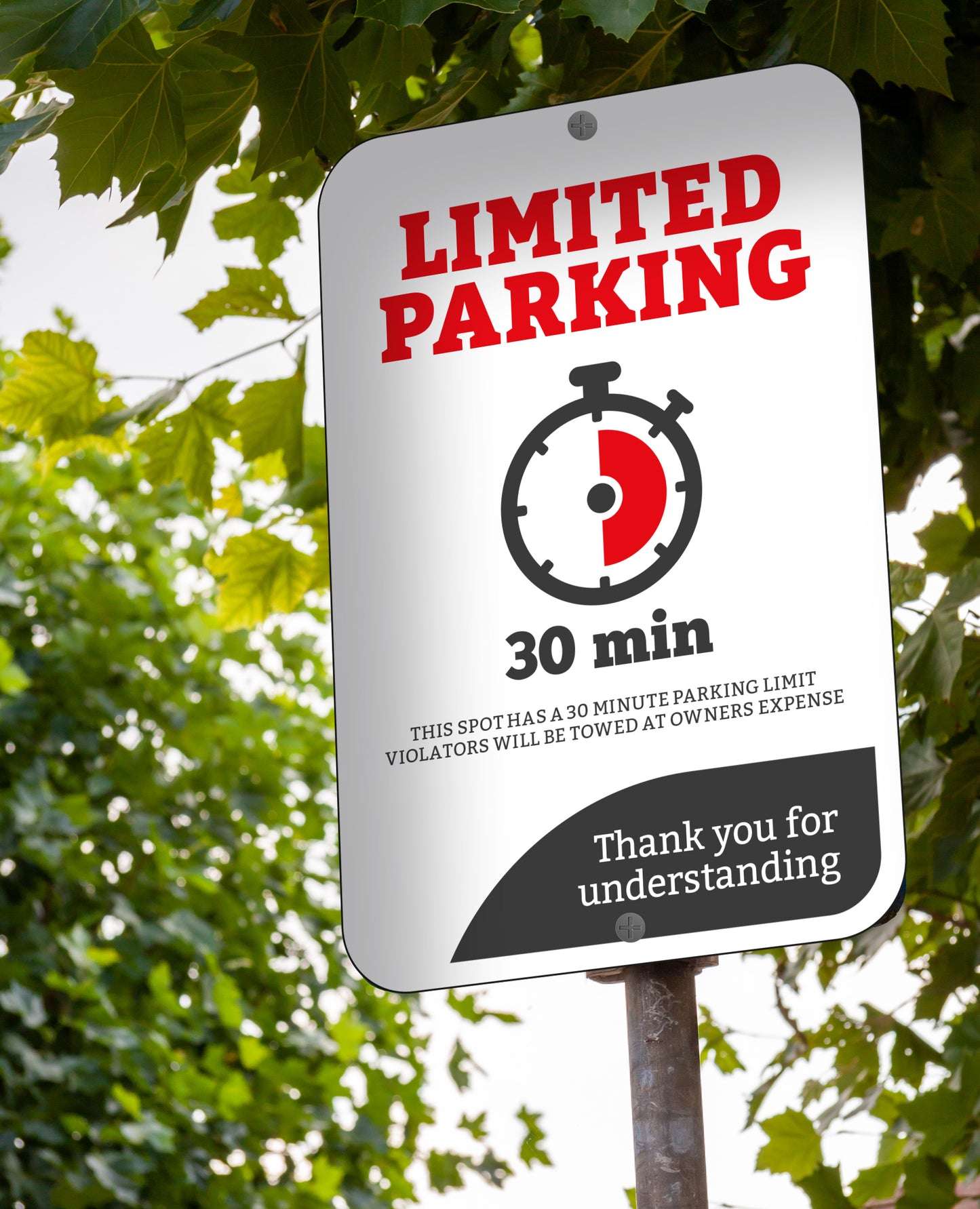 30-Minute Limited Parking - Parking Sign - 12 In. X 18 In.