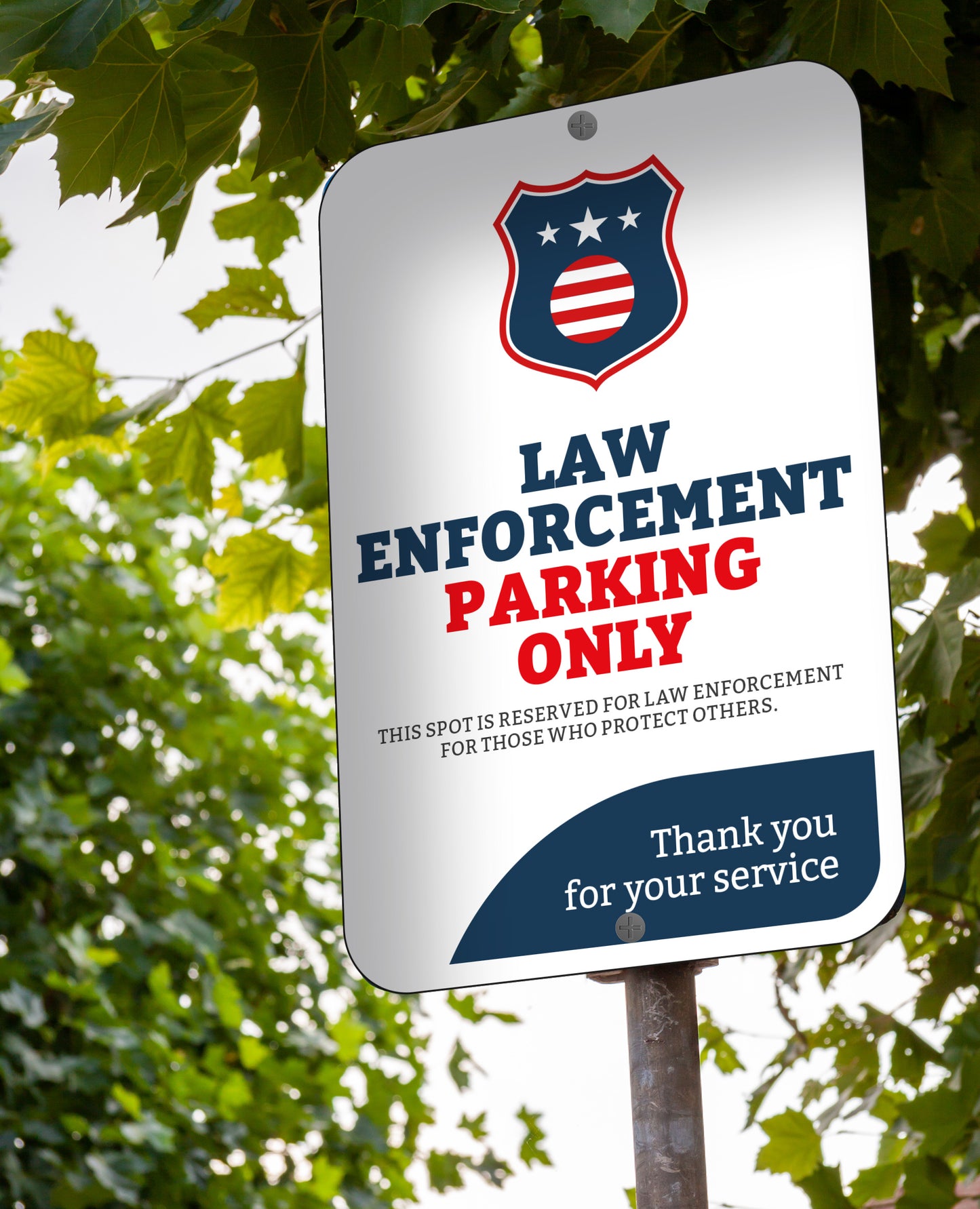 Law Enforcement Parking Only - Parking Sign - 12 In. X 18 In.