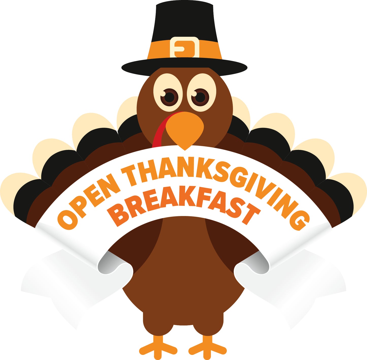 Open Thanksgiving Breakfast Turkey Lawn Sign - 24 in x 24 in