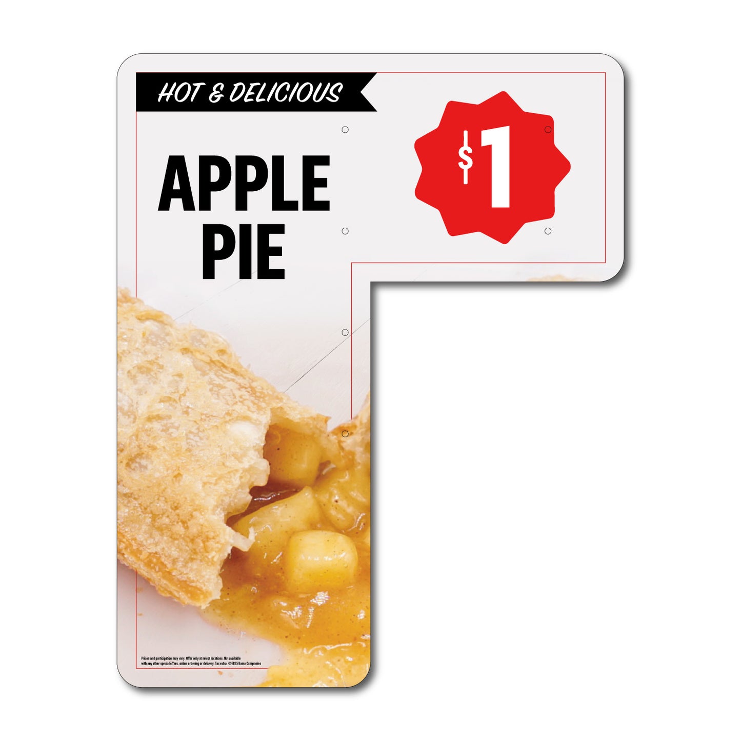 Apple Pie - $1 - Drive Thru Speaker Signs - 20 in. x 25 in.