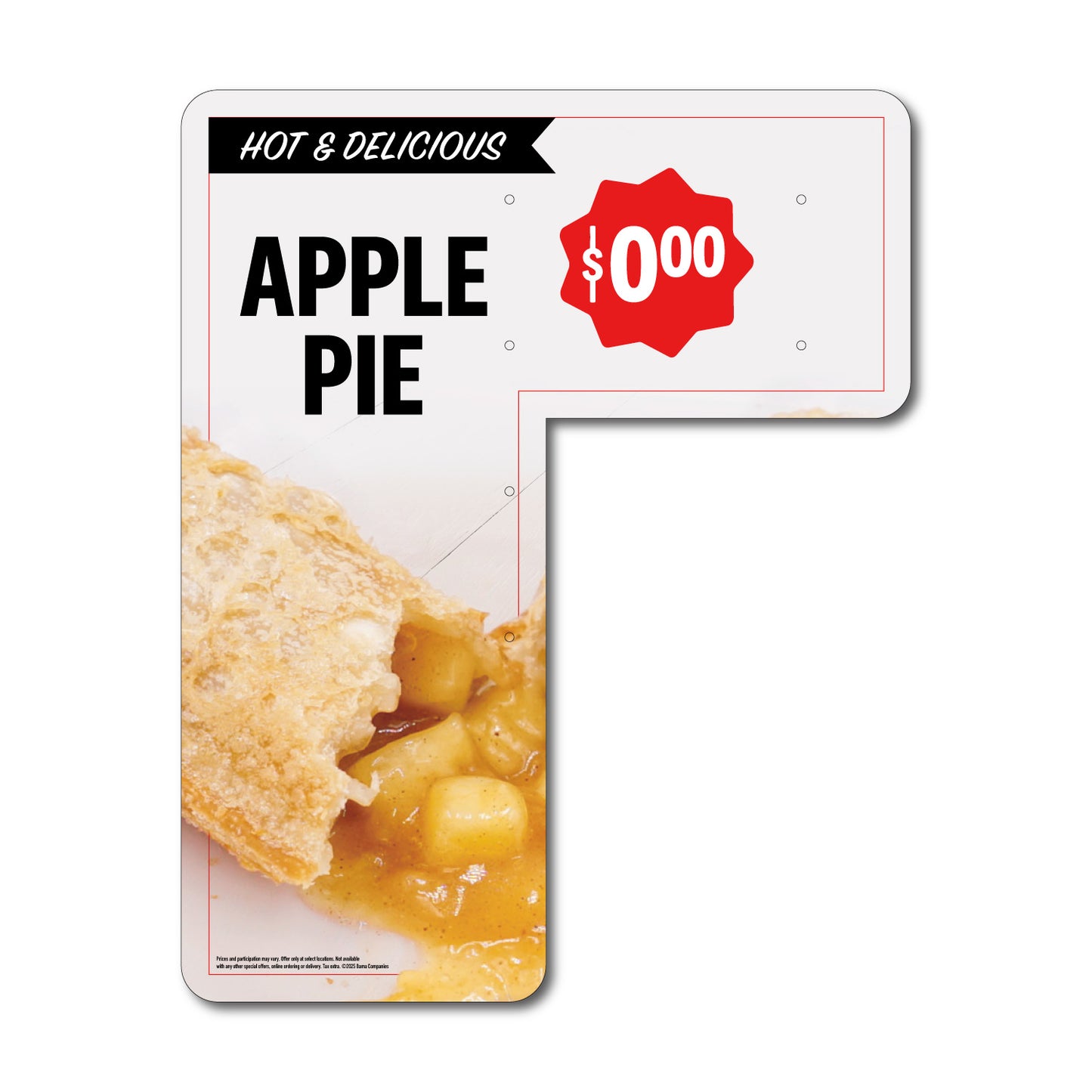 Apple Pie - $ - Drive Thru Speaker Sign - 20 in. x 25 in.