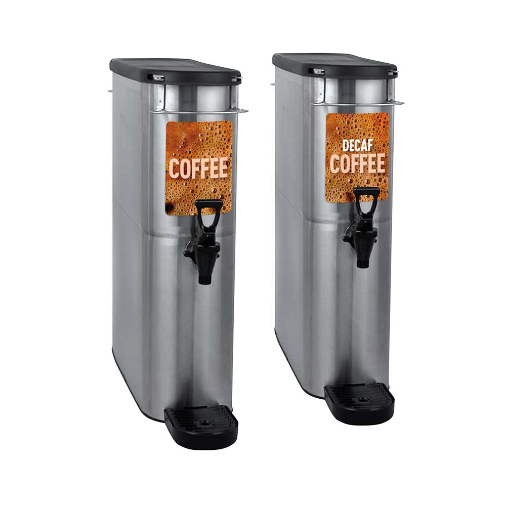 Tea canister decal coffee and decaf coffee