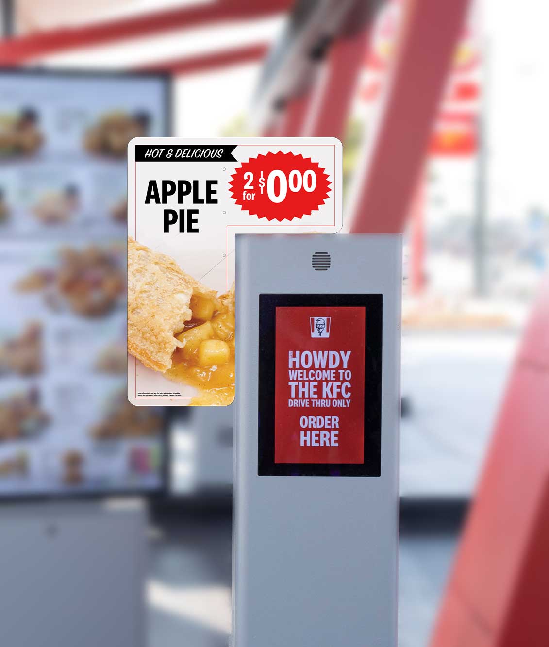 Apple Pie - 2 for $ - Drive Thru Speaker Sign - 20 in. x 25 in