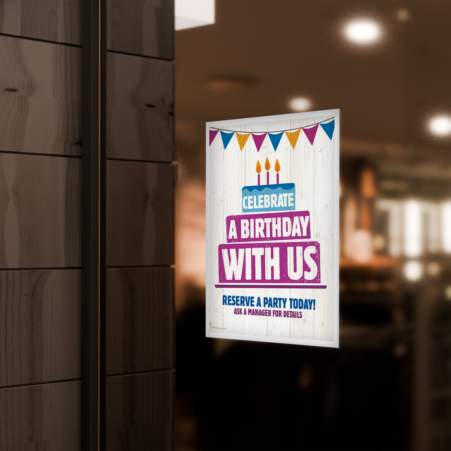 Birthday Parties - Door Decal - 8 In. X 10 In.