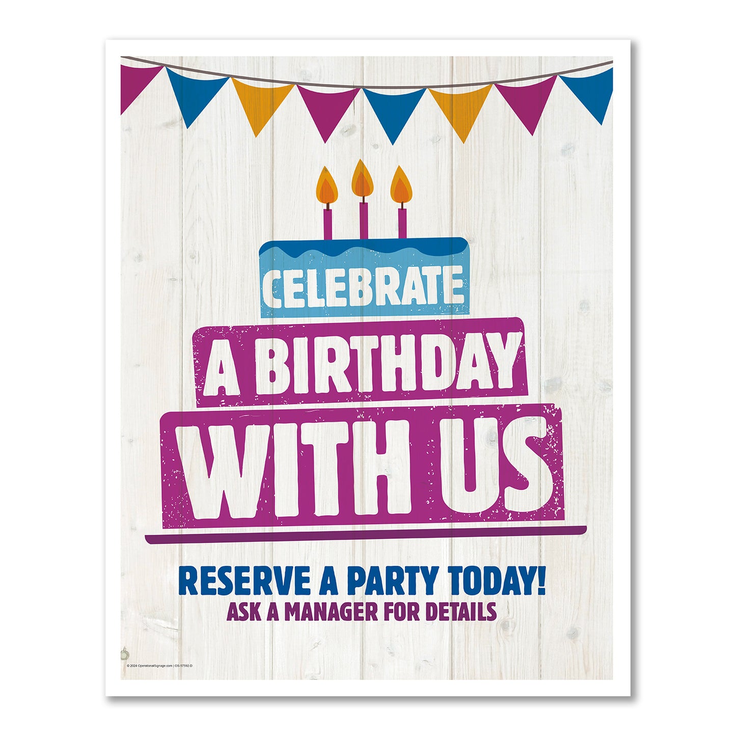 Birthday Parties - Door Decal - 8 In. X 10 In.