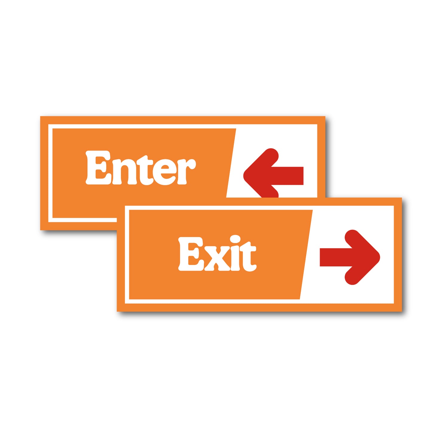 Enter/Exit - Orange/Red - Directional Sign