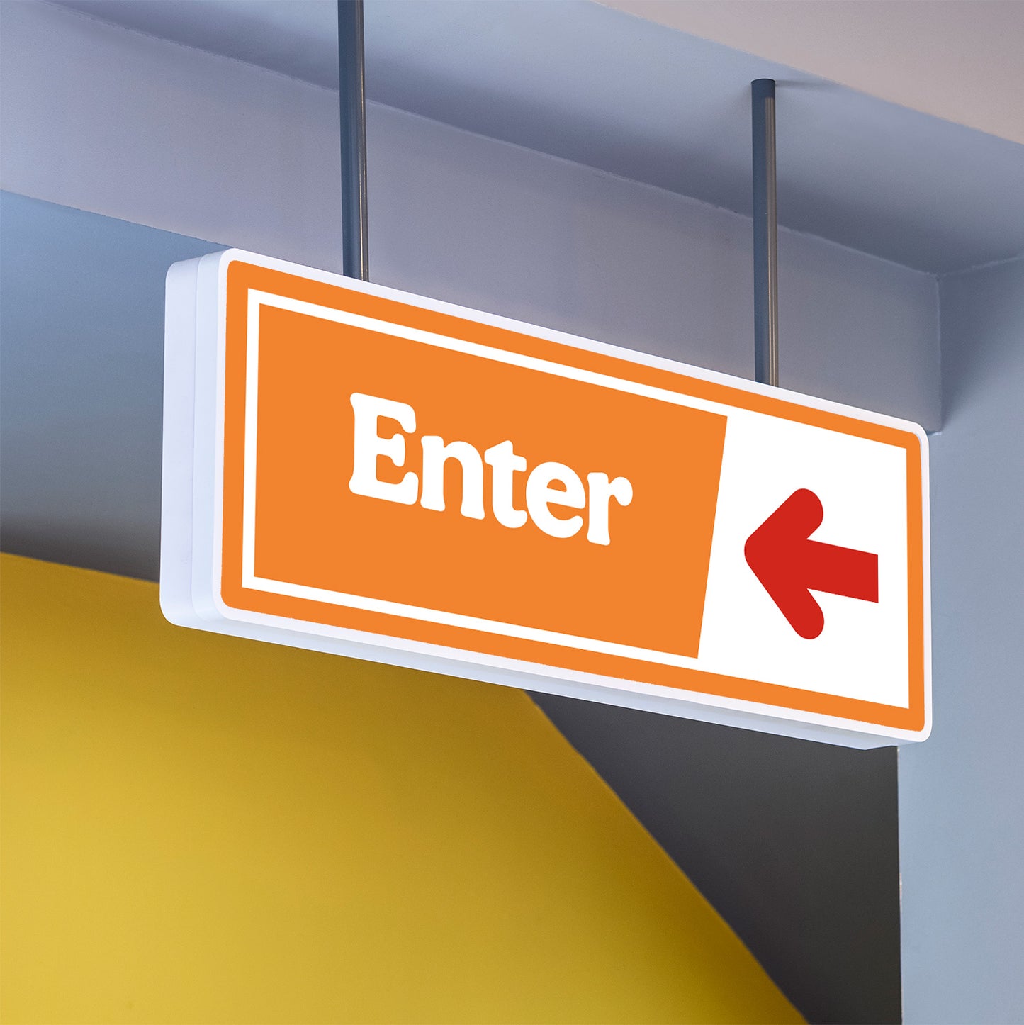 Enter/Exit - Orange/Red - Directional Sign