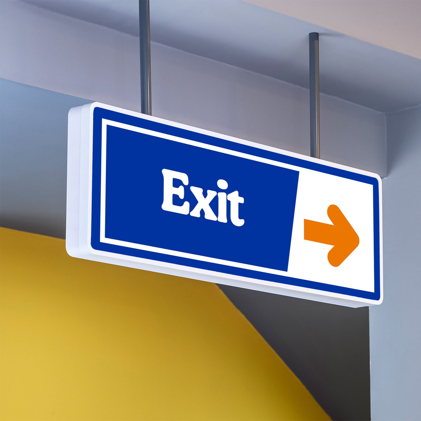 Enter/Exit - Blue-Orange - Directional Sign