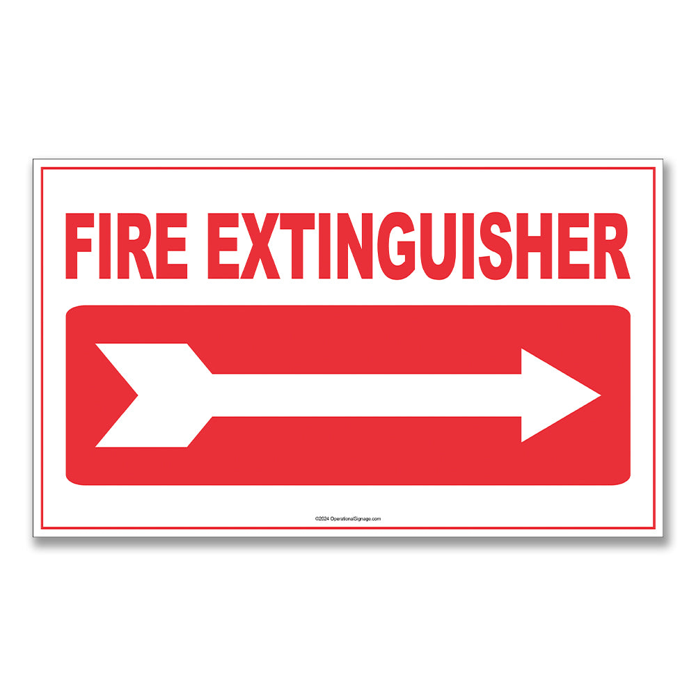 Fire extinguisher right arrow red and white design