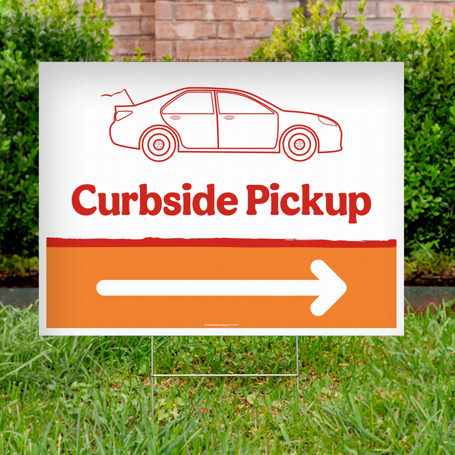Curbside Pickup - Directional Lawn Sign - 24 In. X 18 In.