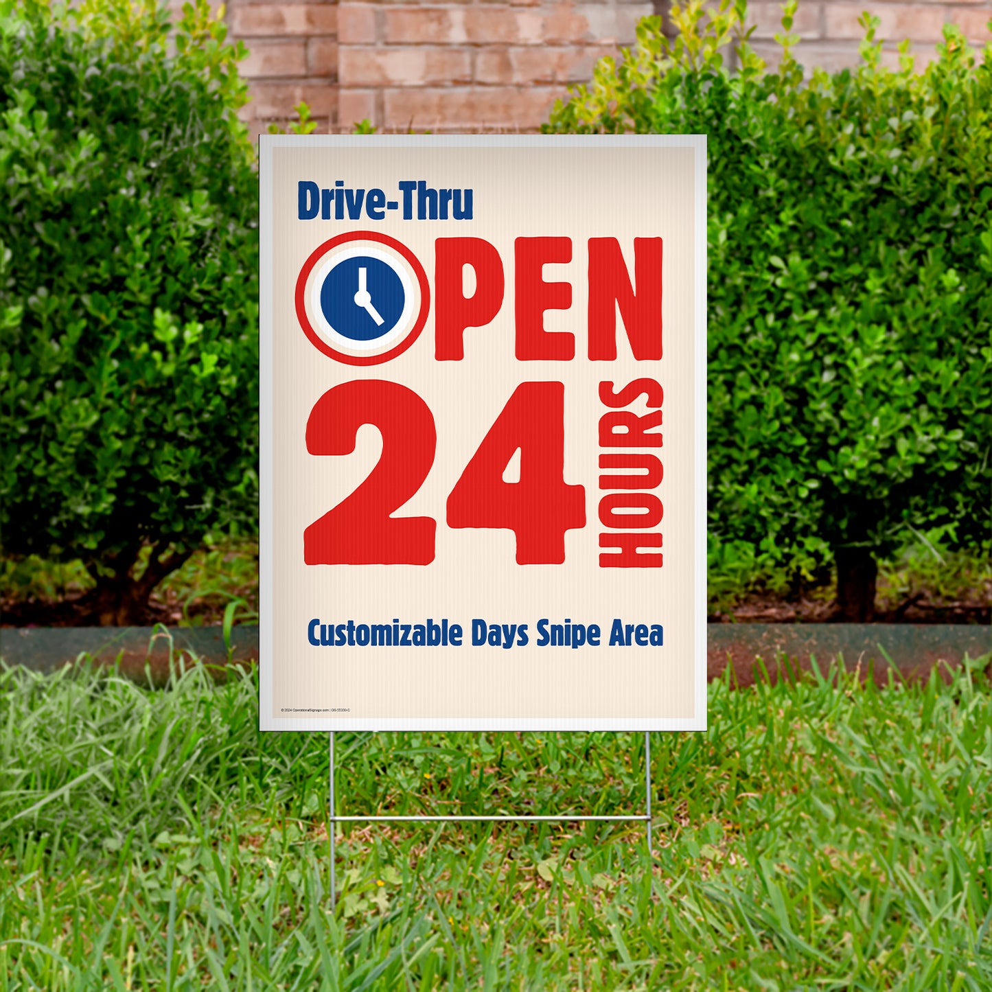 Drive Thru Open 24 HR's - Lawn Sign - 18 In. X 24 In.