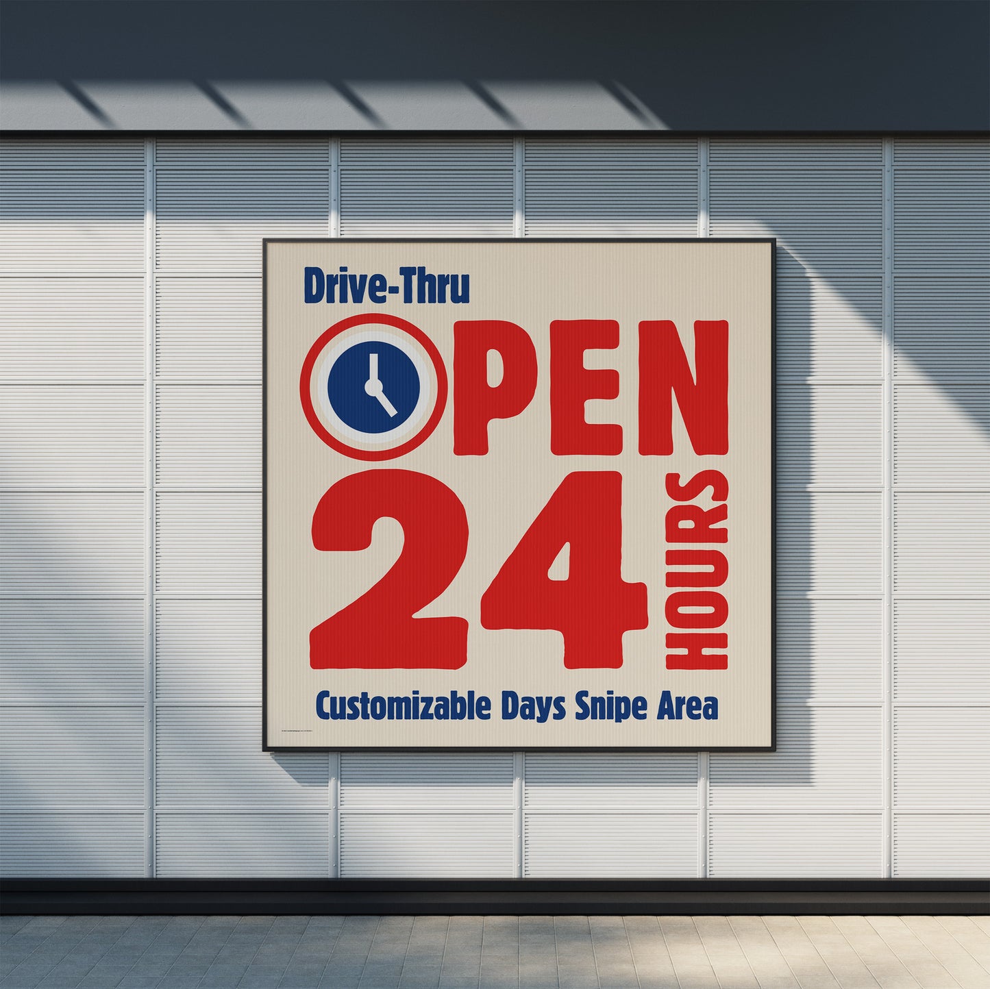 Drive Thru Open 24 HR's - Mini Billboard Insert - 4 Ft. X 4 Ft.