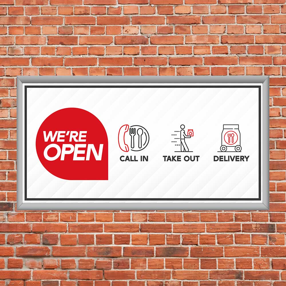 We're Open - Mini Billboard Insert - 8 Ft. X 4 Ft.