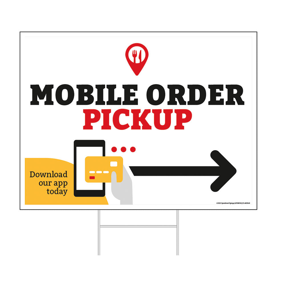 Mobile App Pickup - Right Arrow - Lawn Sign - 24 In. X 18 In.