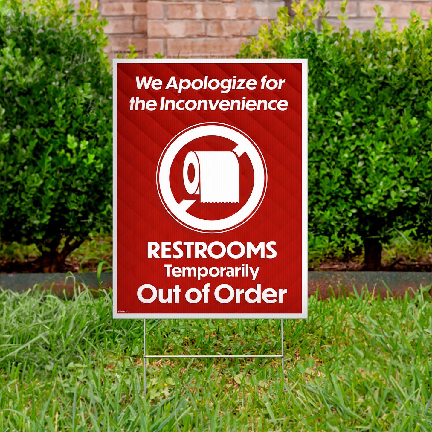 Restrooms Temporarily Out of Order - Lawn Sign - 18 In. X 24 In.