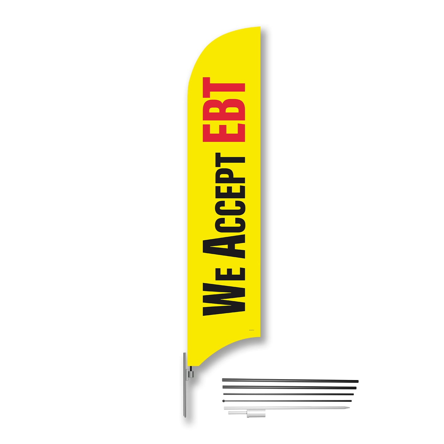 We Accept EBT - Blade Flag w/Hardware 13 Ft.