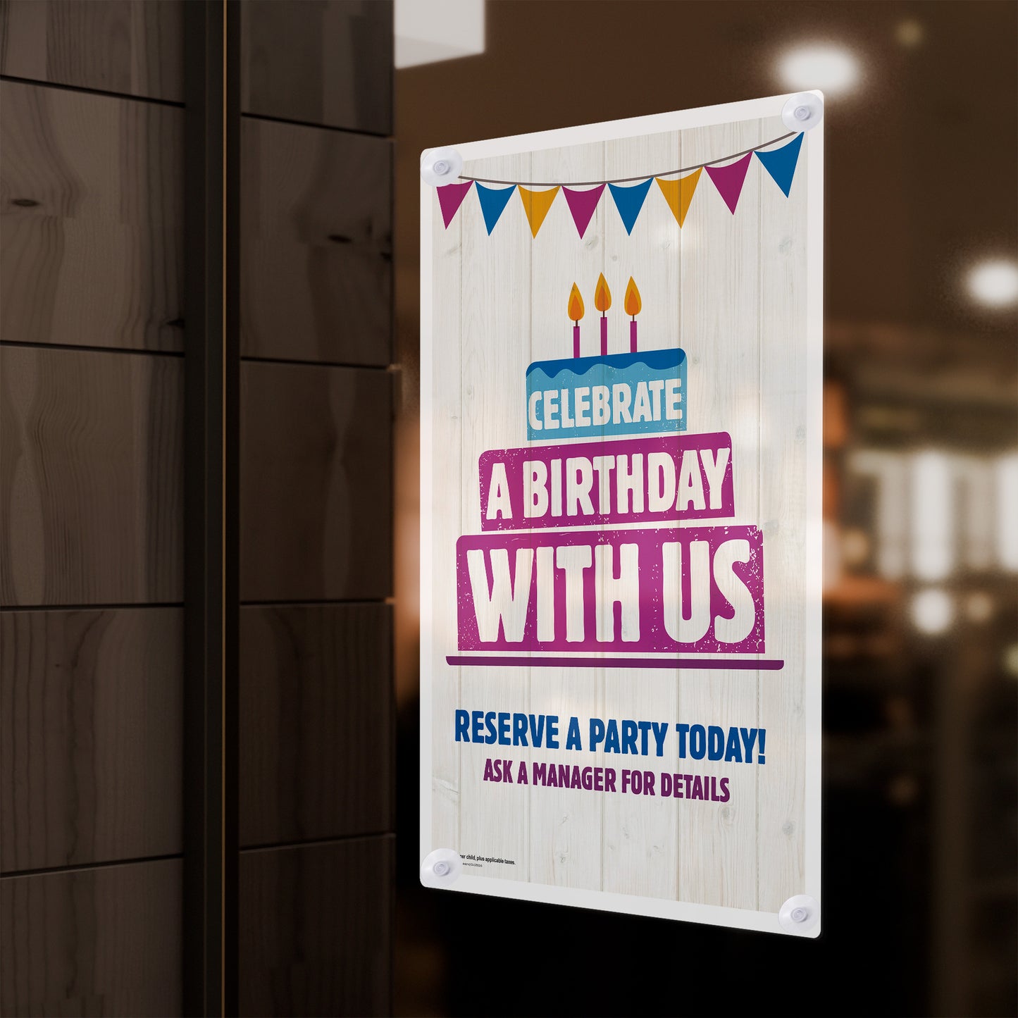 Birthday Parties - Window Poster - 29 In. X 42 In.