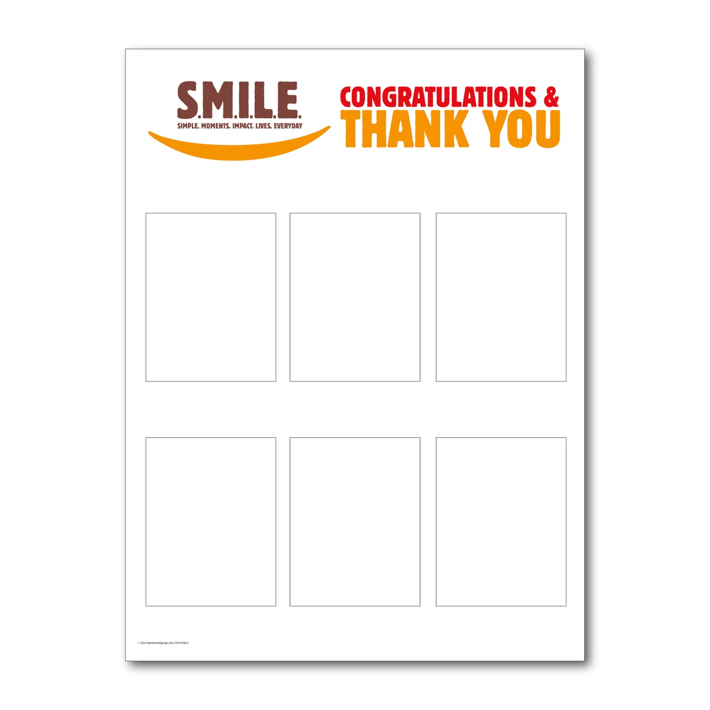 Large S.M.I.L.E. Crew Appreciation Poster - 30 In. X 40 In.