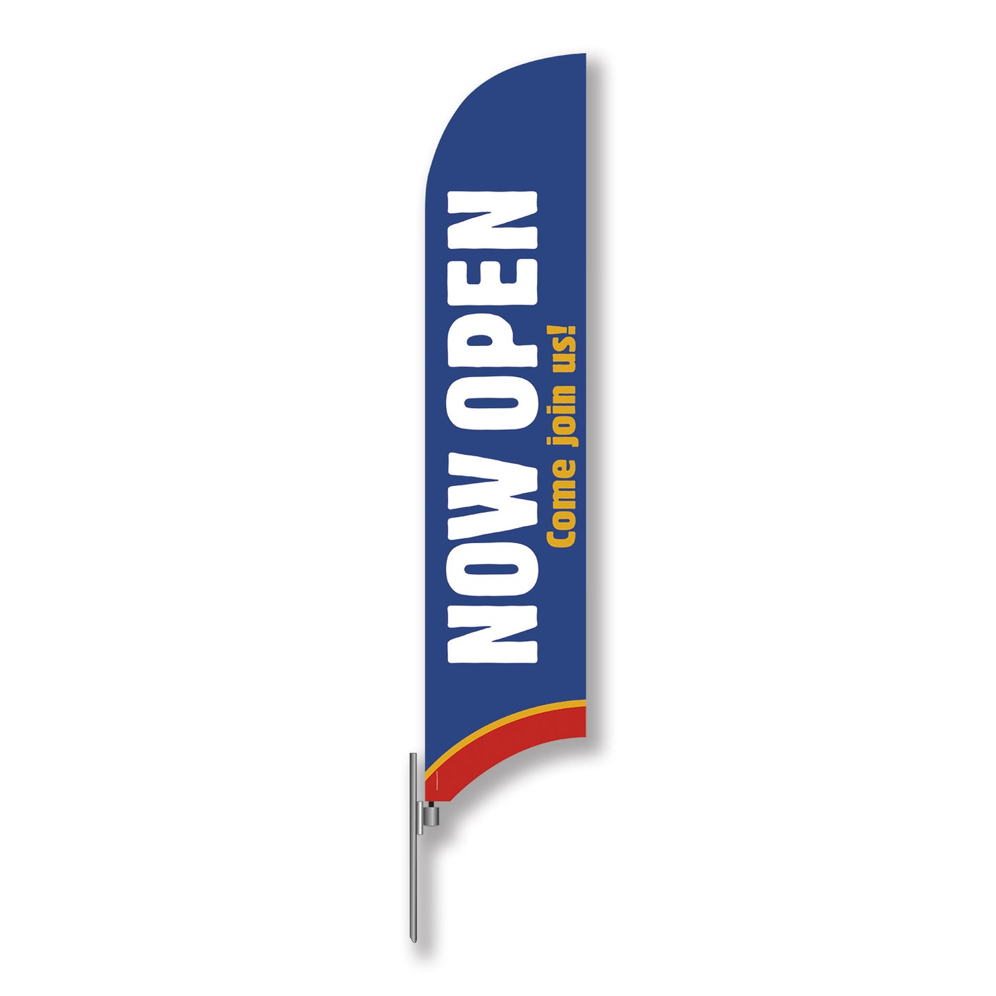 Now Open - Blade Flag w/Hardware - 13 FT.