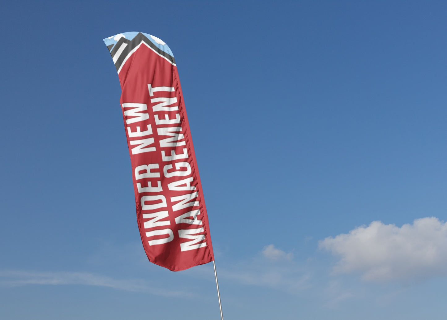 Under New Management - Blade Flag w/Hardware - 13 FT.