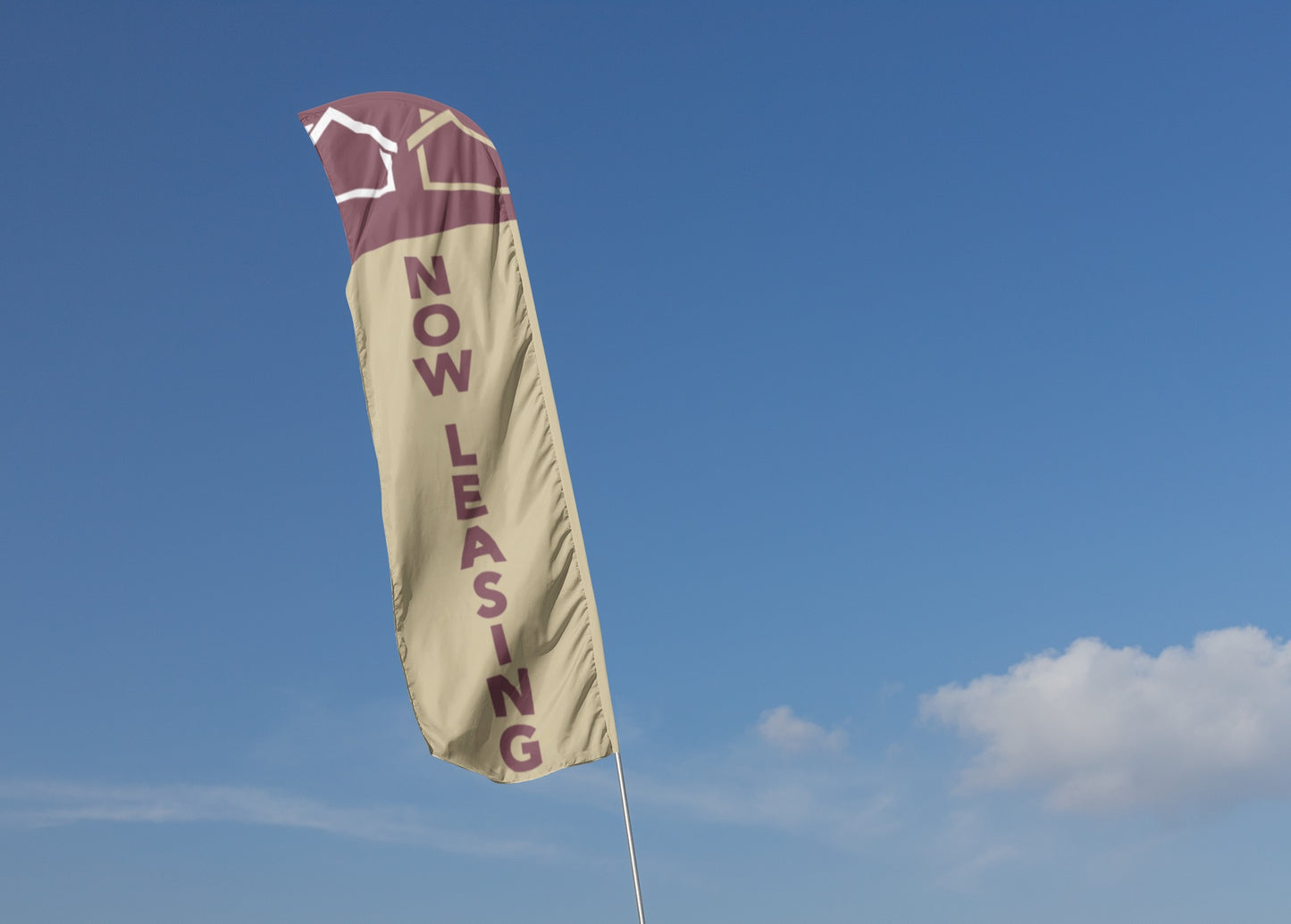Now Leasing - Blade Flag w/Hardware - 13 FT.