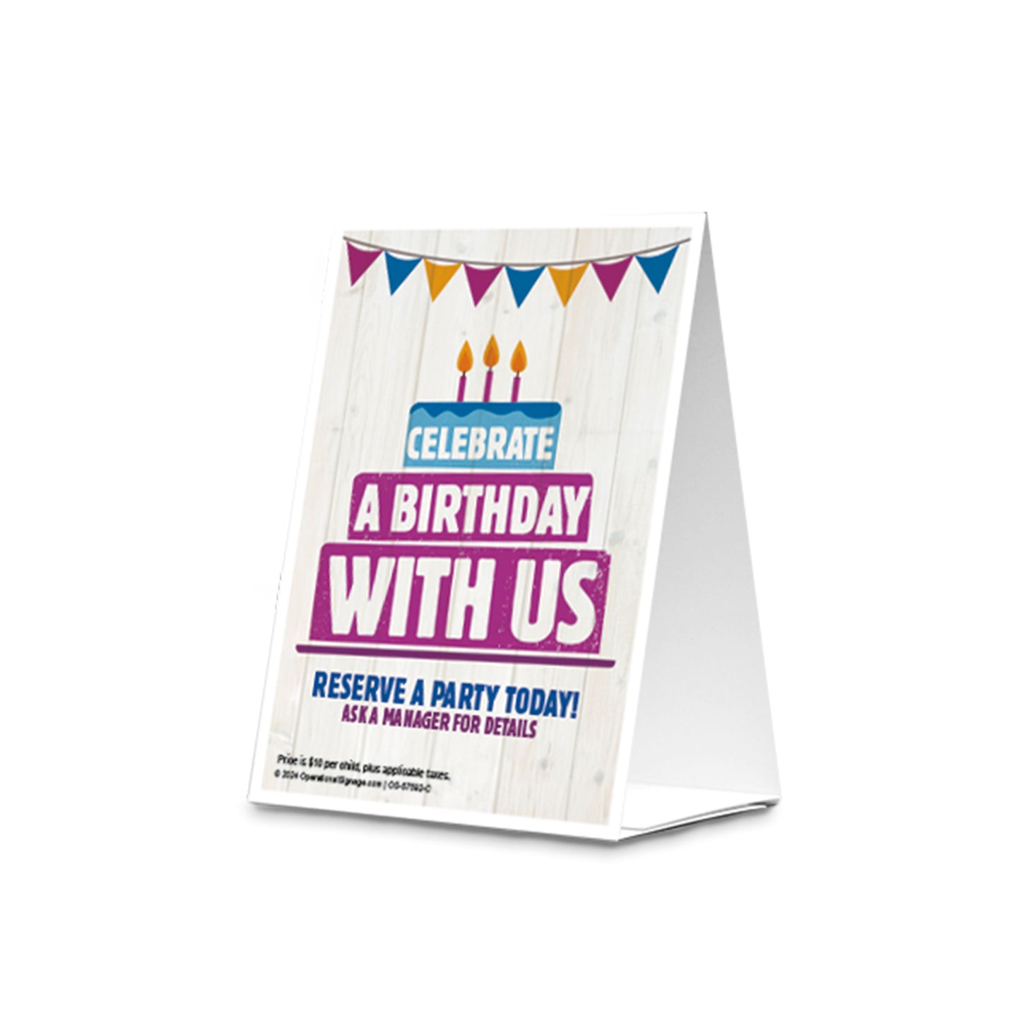 Birthday Parties - Table Tents - 4 In. X 5.5 In.