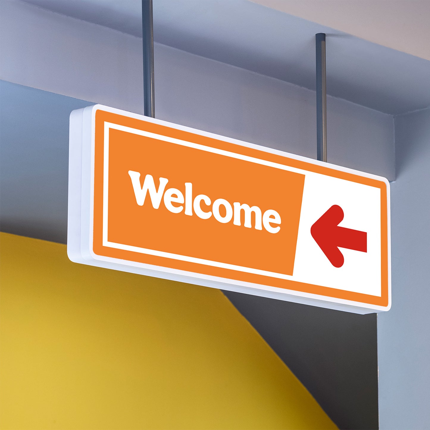 Welcome - Orange/Red - Directional Sign