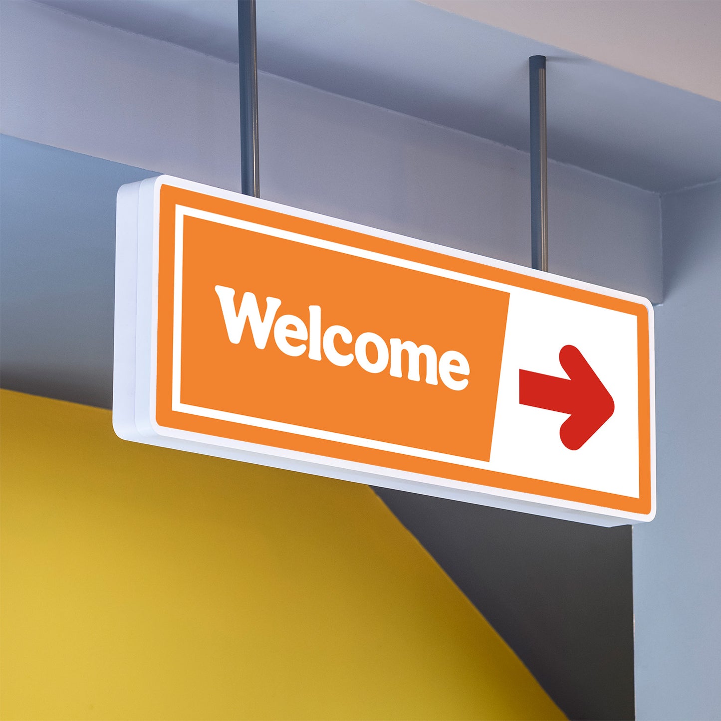 Welcome - Orange/Red - Directional Sign