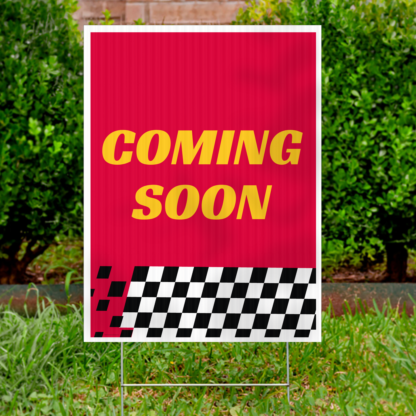 Coming Soon - Lawn Sign Red & Yellow - 18 in. x 24 in.