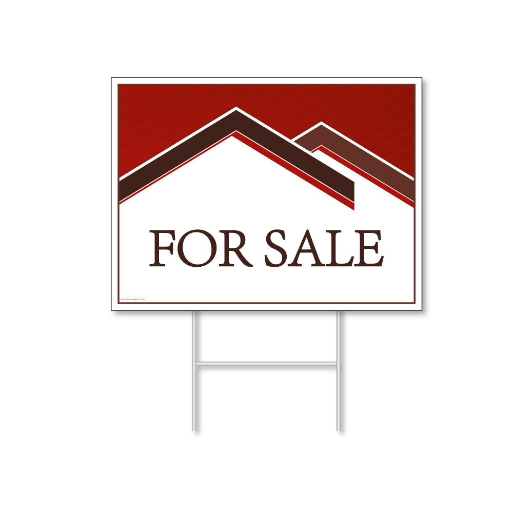 White and red for sale lawn sign