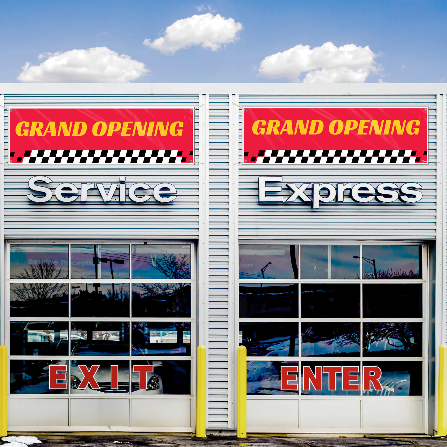 Grand Opening - Red & Yellow Banner - 3 ft. x 10 ft.
