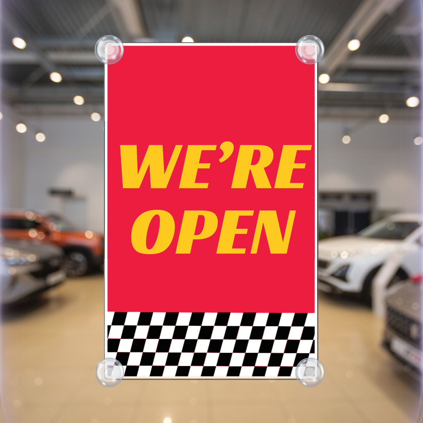 We're Open - Poster Red & Yellow - 29 in. x 42 in.