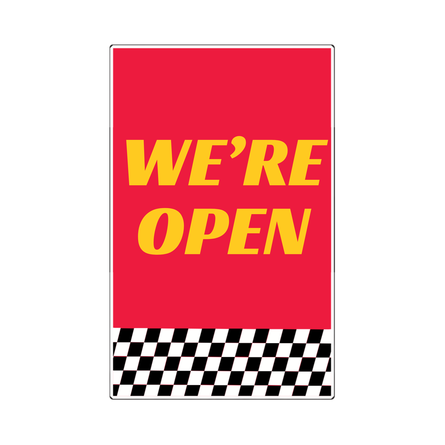 We're Open - Poster Red & Yellow - 29 in. x 42 in.