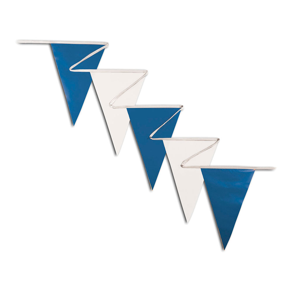 Pennants (Normal Duty) - Blue & White 100 Ft.