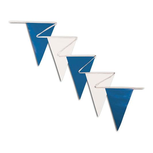 Pennants (Normal Duty) - Blue & White  100 Ft.