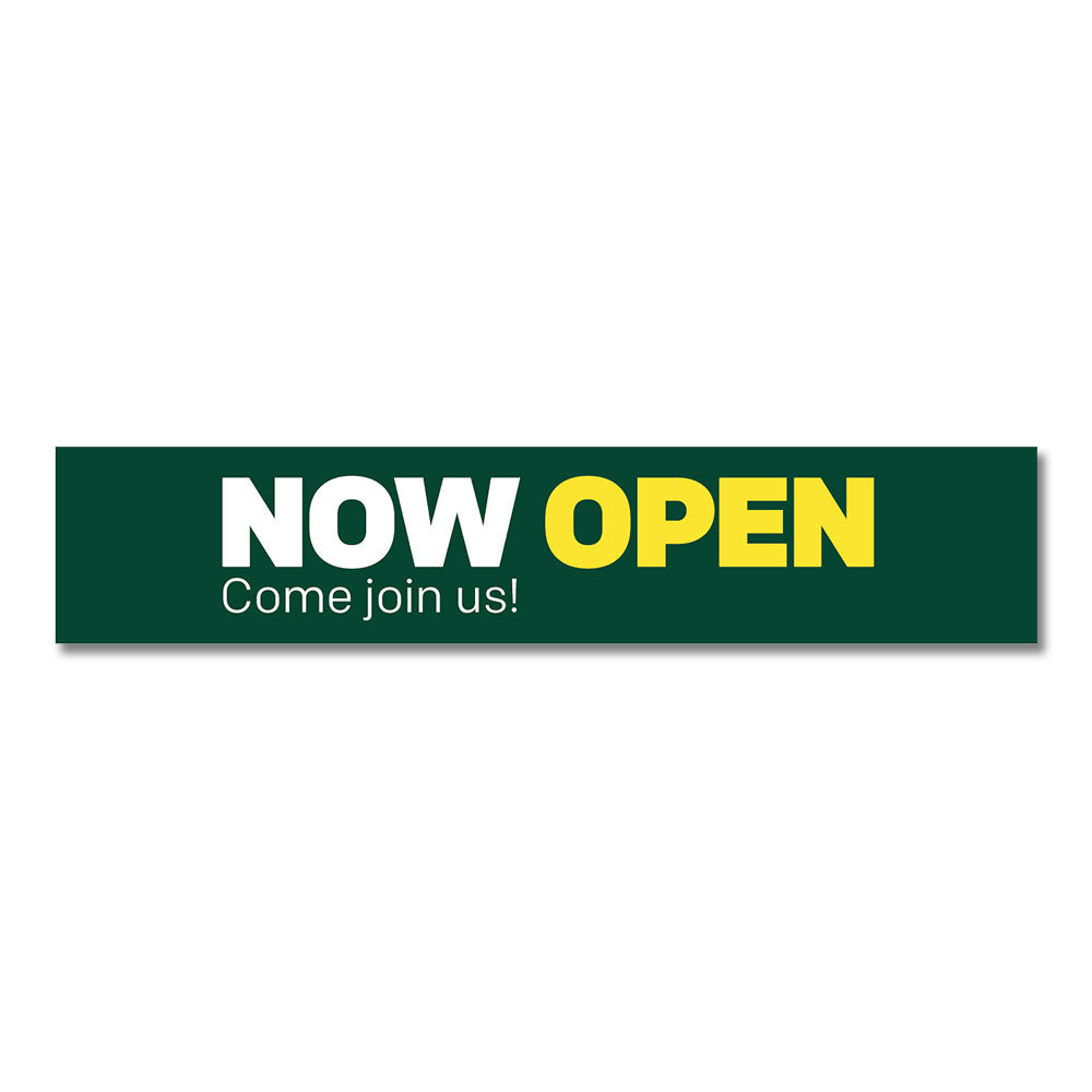 Now Open - Door Decal - 30 In. X 6 In.