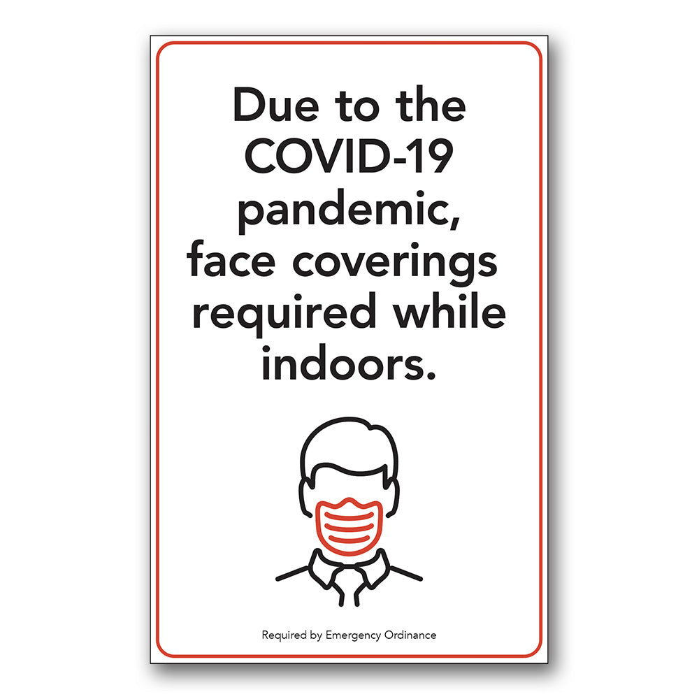 Face Masks Required - Decal - 11 In. X 17 In.