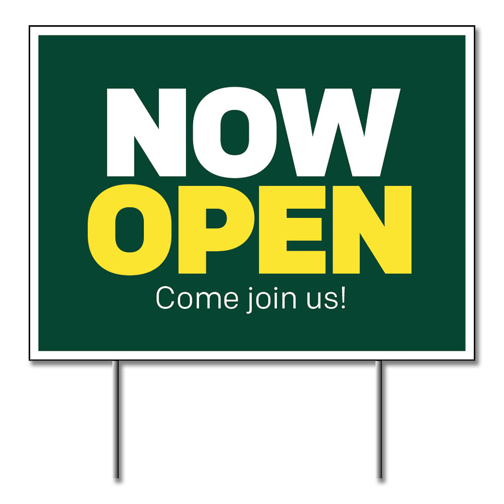Now Open - Lawn Sign - 24 In. X 18 In.