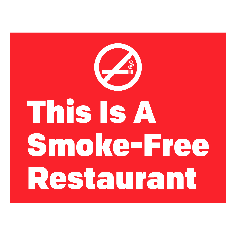 Smoke-Free Restaurant - Operational Decal 10 In. X 8 In.