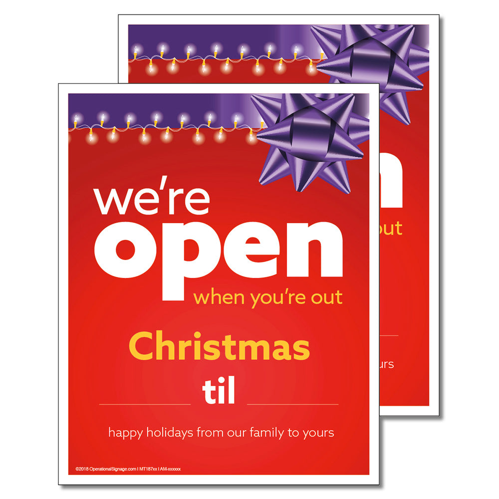Open Christmas with Number Sheet - Decal - 8 In. X 10 In.