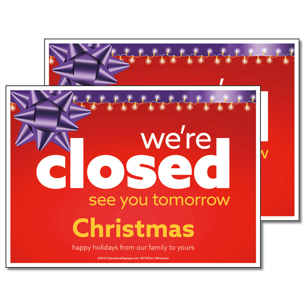 Closed Christmas - Decal - 7 In. X 5 In.